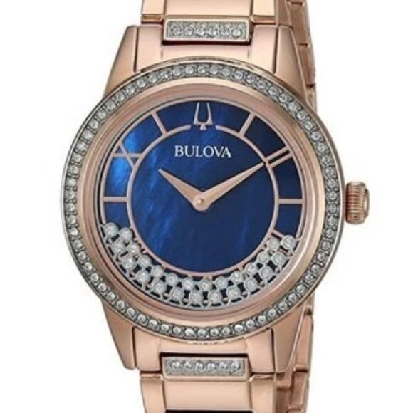 Bulova Women's Crystal Accents Quartz Stainless Steel Watch 32MM 98L247 - Picture 1 of 2